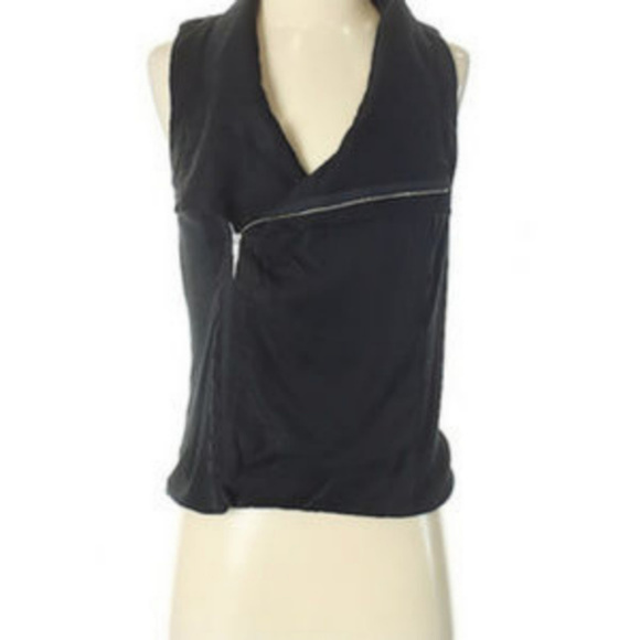 Pixley Jackets & Blazers - Pixley Black Asymmetrical Zippered Moto Vest - L